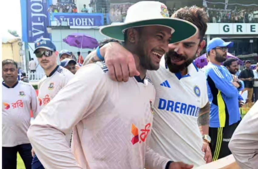 Virat Kohli Gave his Signed Bats to Legendary All-Rounder Shakib Al Hasan After IND vs BAN 2nd Test