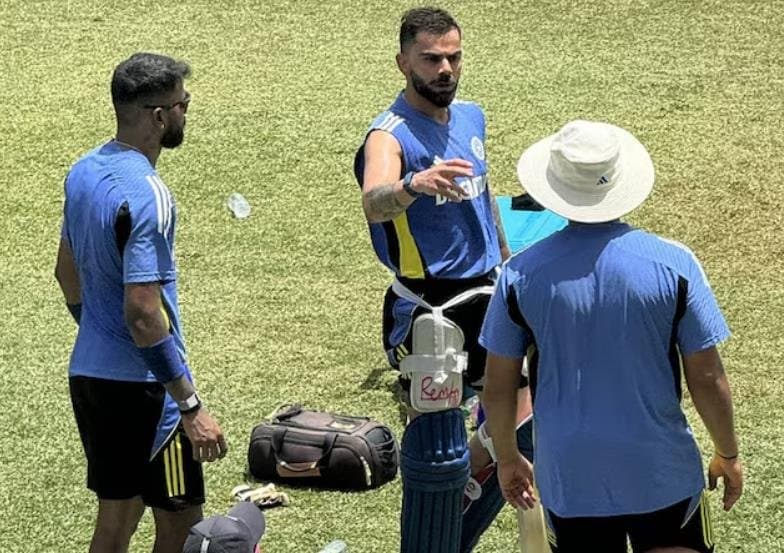 T20 World Cup: Virat Kohli at a Team India practice session.