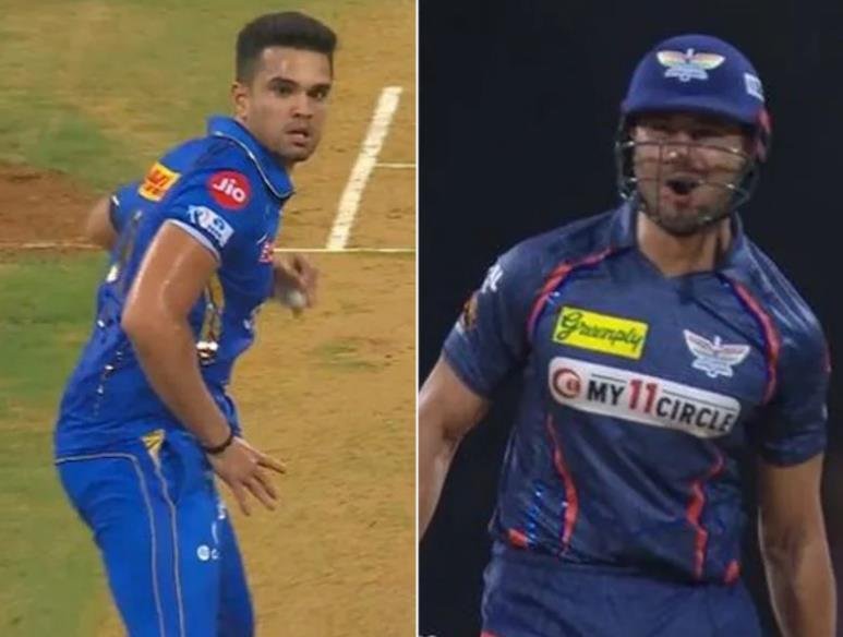 Arjun Tendulkar (L) and Marcus Stoinis
