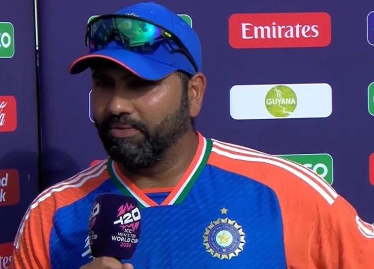 Rohit Sharma in post-match presentation ceremony